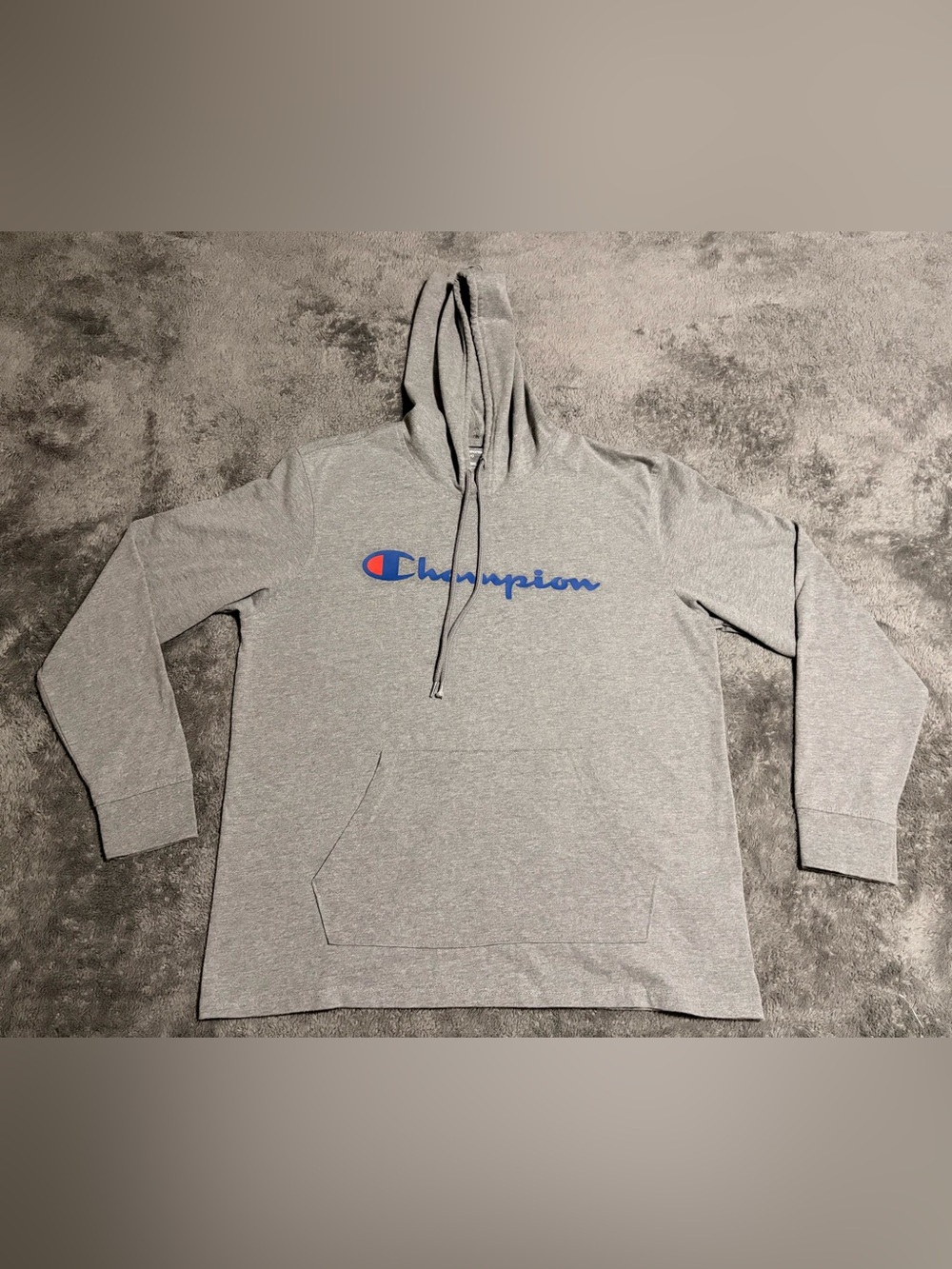NWT Champion Unisex Gray Large Hoodie W/ Iconic Blue & Red Logo